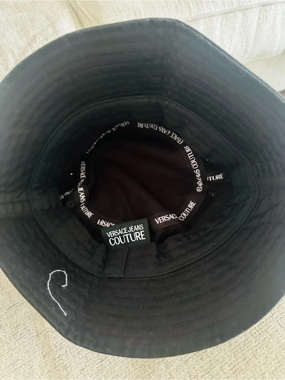 Versace Black Bucket Hat with Gold Medusa Sun Logo